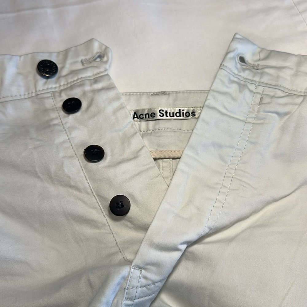 Acne Studios Men’s Off-White Cotton Carpenter Pants. Great Condition.